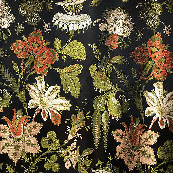 Rossetta/Peach Black by Old World Weavers Fabric Old World Weavers Fabric Rossetta/Peach BlackFabric CLASSICS 100% SILK ITALY </p><p>Repeat: H: 54", V: 55" - Fabric Carolina -