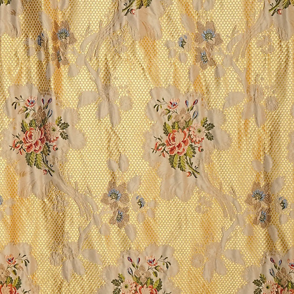 Frullino/Yellow 9451-004 by Old World Weavers Fabric CLASSICS 100% SILK ITALY LIGHT DUTY Horizontal: 30" and Vertical: 13.5" 55" - Fabric Carolina -