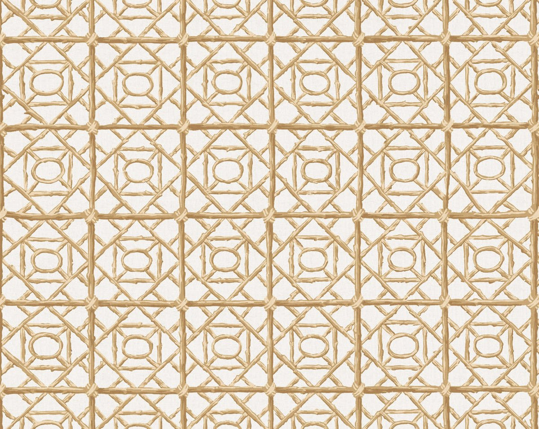 Ormond Fret Print Twine SC166710006 by Scalamandre Designer Fabric