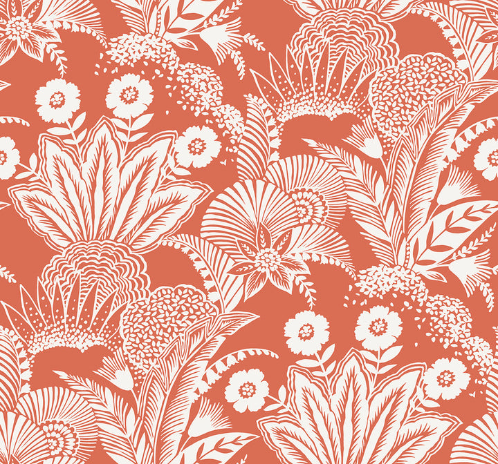 Suvi Palm Grove Coral Glow by Seabrook Wallpaper Summer House United States 60.75 25.2" 27" - Fabric Carolina -