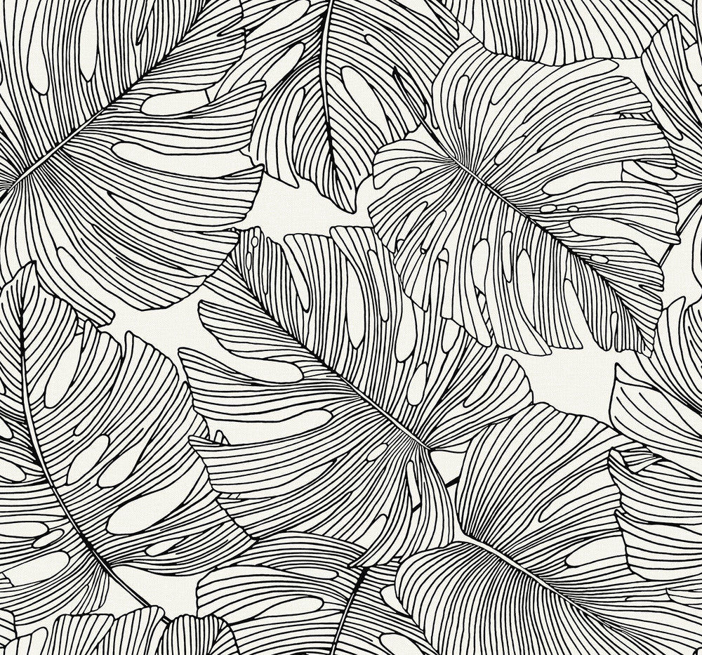 Tarra Monstera Leaf Contrasto by Seabrook Wallpaper Summer House United States 60.75 25.2" 27" - Fabric Carolina -