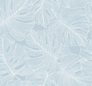 Tarra Monstera Leaf Early Sky by Seabrook Wallpaper
