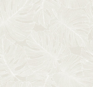 Tarra Monstera Leaf White Sand by Seabrook Wallpaper