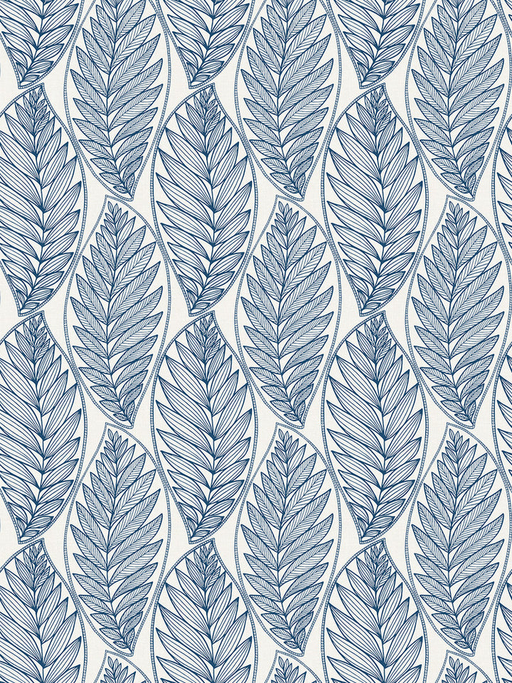 Kira Leaf Husk Blue Suede by Seabrook Wallpaper Summer House United States 60.75 12" 27" - Fabric Carolina -