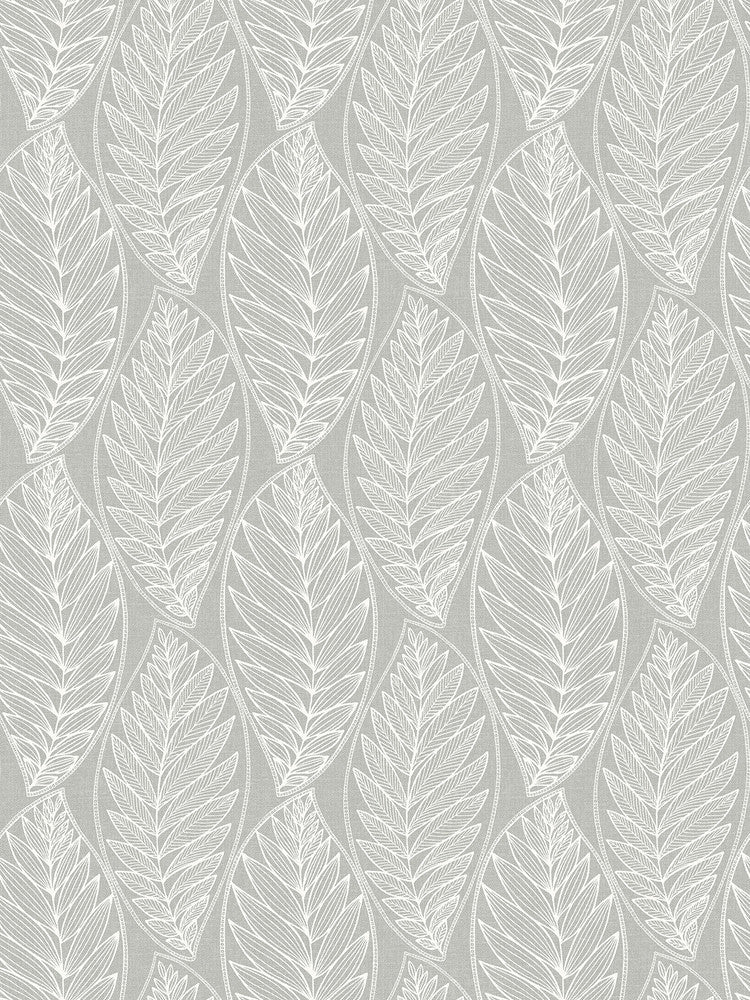 Kira Leaf Husk Harbor Grey by Seabrook Wallpaper Summer House United States 60.75 12" 27" - Fabric Carolina -