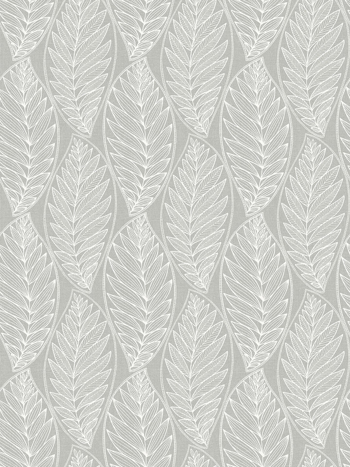 Kira Leaf Husk Harbor Grey by Seabrook Wallpaper Summer House United States 60.75 12" 27" - Fabric Carolina -