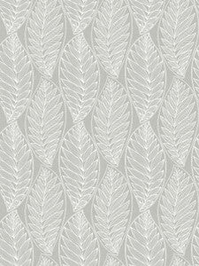 Kira Leaf Husk Harbor Grey by Seabrook Wallpaper