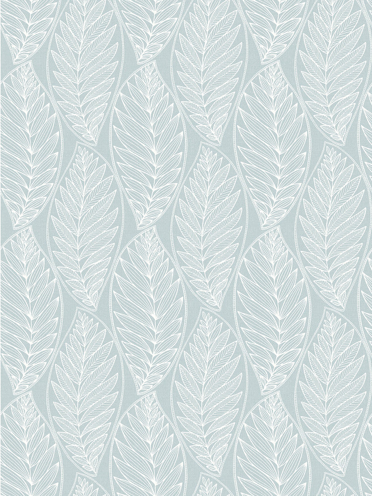 Kira Leaf Husk Cape Blue by Seabrook Wallpaper Summer House United States 60.75 12" 27" - Fabric Carolina -
