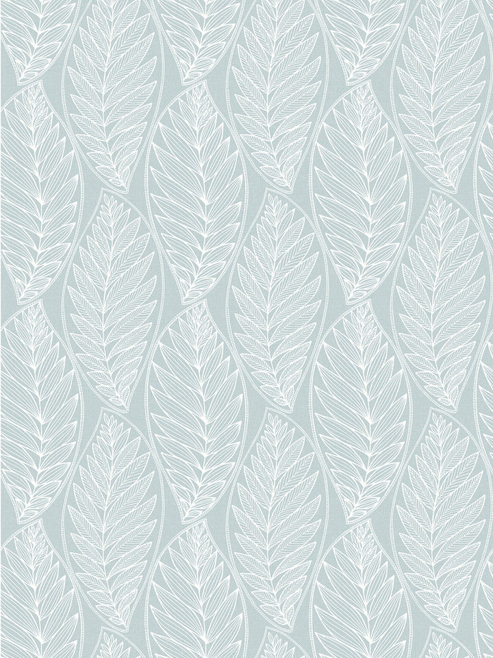 Kira Leaf Husk Cape Blue by Seabrook Wallpaper Summer House United States 60.75 12" 27" - Fabric Carolina -