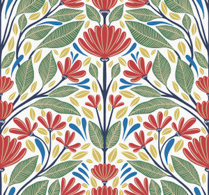 Carmela Folk Floral Primaries by Seabrook Wallpaper