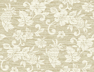 Juno Island Floral Saddle Tan by Seabrook Wallpaper
