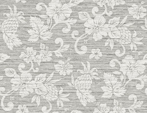 Juno Island Floral Half Moon Grey by Seabrook Wallpaper