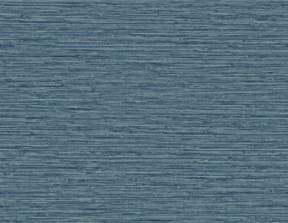 Isla Faux Jute Bay Blue by Seabrook Wallpaper Summer House United States 60.75 20.87" 27" - Fabric Carolina -