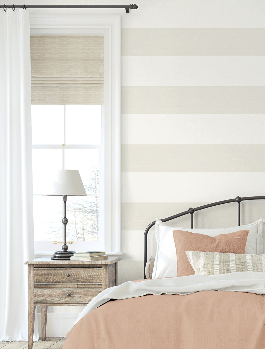 Dylan Striped Stringcloth Ice SC21015 by Seabrook Designs Designer Wallpaper