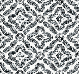 Talia Botanical Medallion Black and White by Seabrook Wallpaper