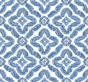 Talia Botanical Medallion Cottage Blue by Seabrook Wallpaper