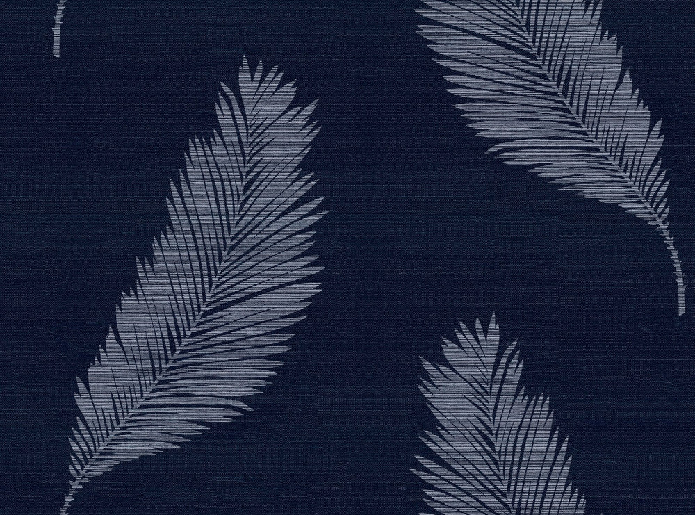 Tossed Palm Sisal Grasscloth Midnight Blue by Seabrook Wallpaper Summer House United States 60.75 25.2" 27" - Fabric Carolina -