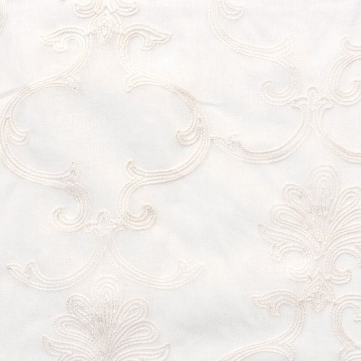 Scaffold 1 Vanilla by Stout Designer Fabric Color My Window Embroidery/Snow 100% Polyester Linen Cotton Embroidery CHINA Horizontal: 11.5 and Vertical: 13.5 52 in - Swanky Fabrics -