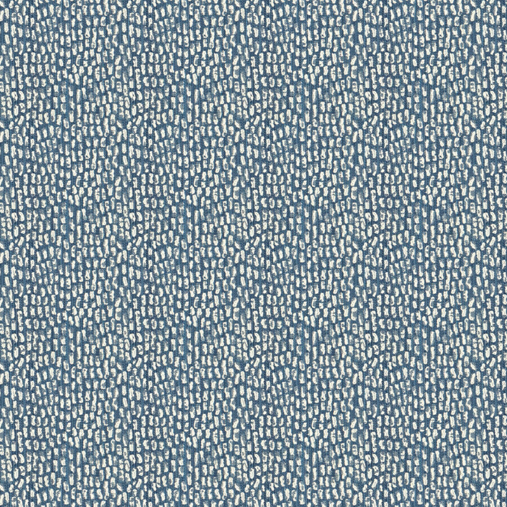 Scallop 1 Blue/White by Stout Fabric COMFORTABLE LIVING AZURE/LAKE 61%COT 39%POL USA FLAME RETARDANT-U.F.A.C. CLASS 1 CATB 117-2013 WYZENBEEK 40 000 DOUBLE RUB WEAR TEST (HEAVY DUTY) Horizontal: 4.5 and Vertical: 4.625 54 in - Fabric Carolina -