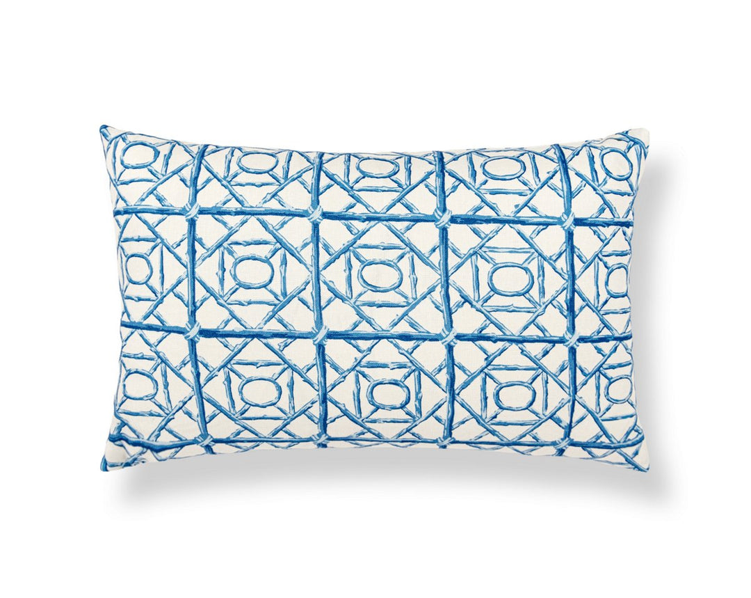 Ormond Fret Pillow 22 X 14 - Cobalt SCLBDK166710002 by Scalamandre Designer Pillow