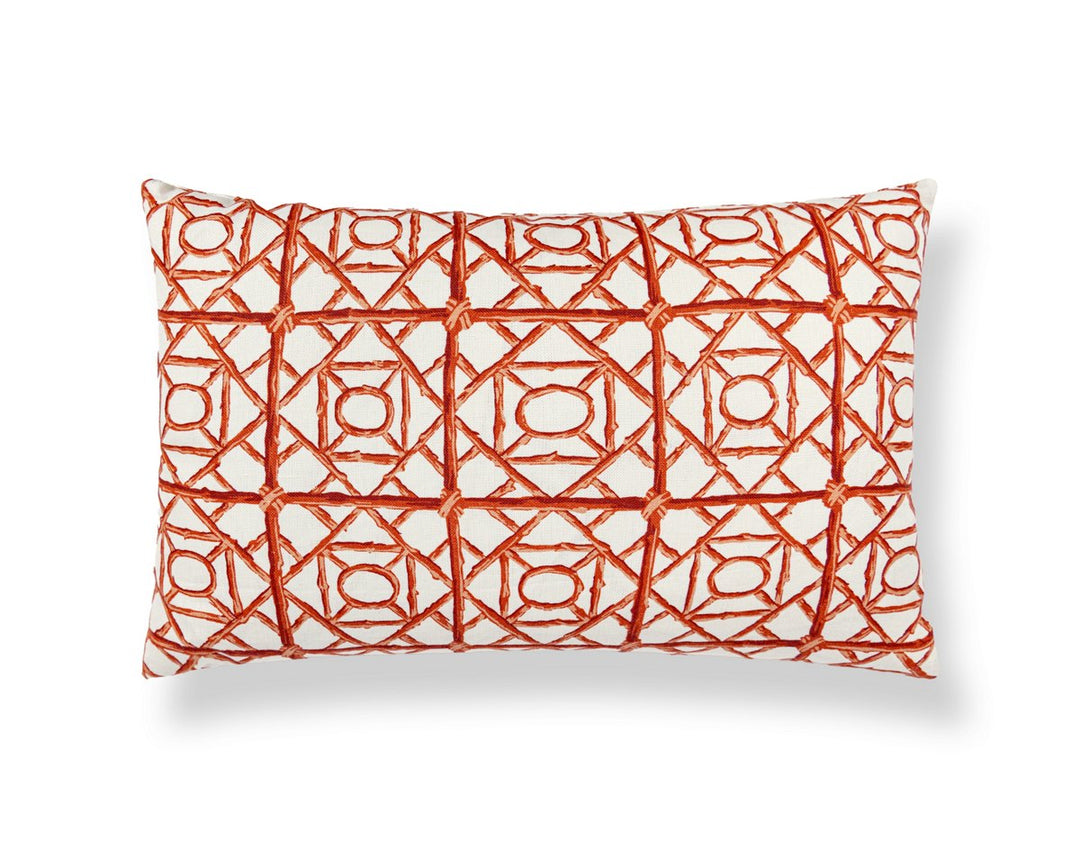 Ormond Fret Pillow 22 X 14 - Lacquer Red SCLBDK166710004 by Scalamandre Designer Pillow