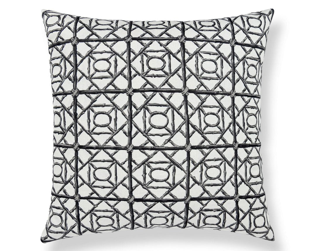 Ormond Fret Pillow 22 X 22 - Charcoal SCSDDK166710007 by Scalamandre Designer Pillow