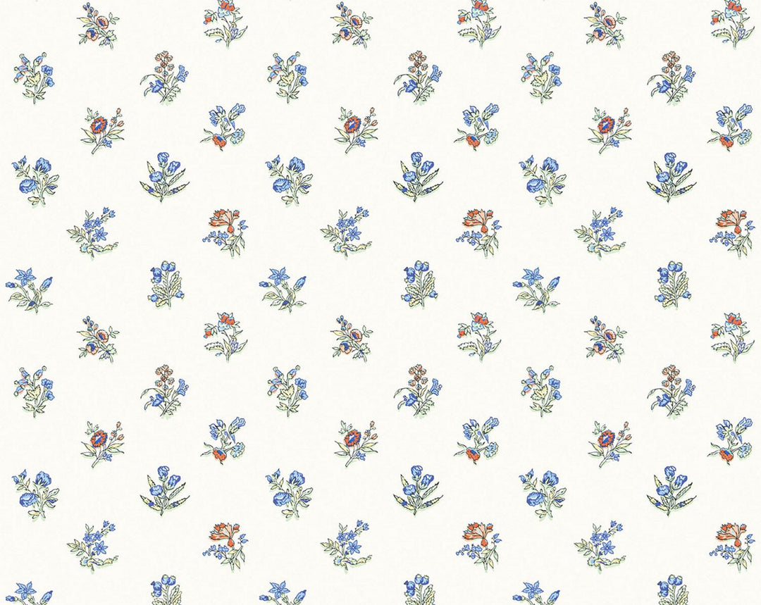 Summer Flora Wallcovering Cobalt Rouge SCWP81053D0004 by Scalamandre Designer Wallpaper