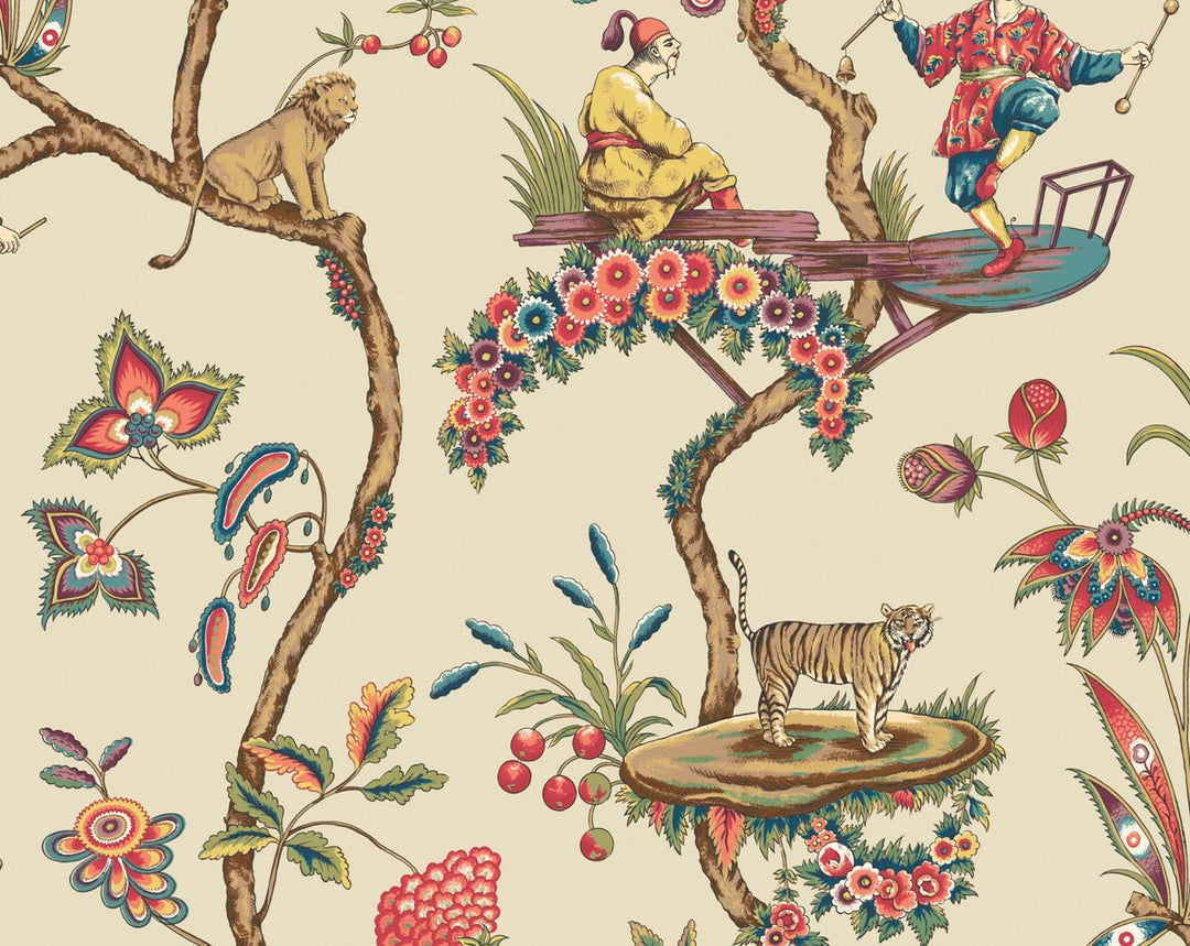 Chinoise Exotique Ecru SCWP81547D0005 by Scalamandre Designer Wallpaper
