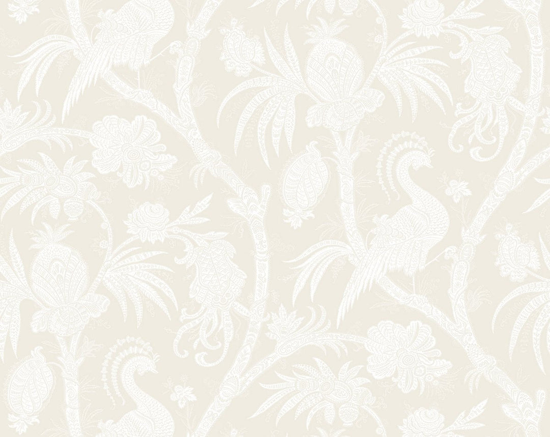 Balinese Peacock Alabaster SCWP88355D0001 by Scalamandre Designer Wallpaper