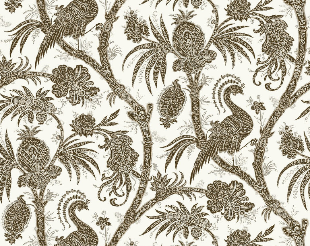 Balinese Peacock Java SCWP88355D0007 by Scalamandre Designer Wallpaper