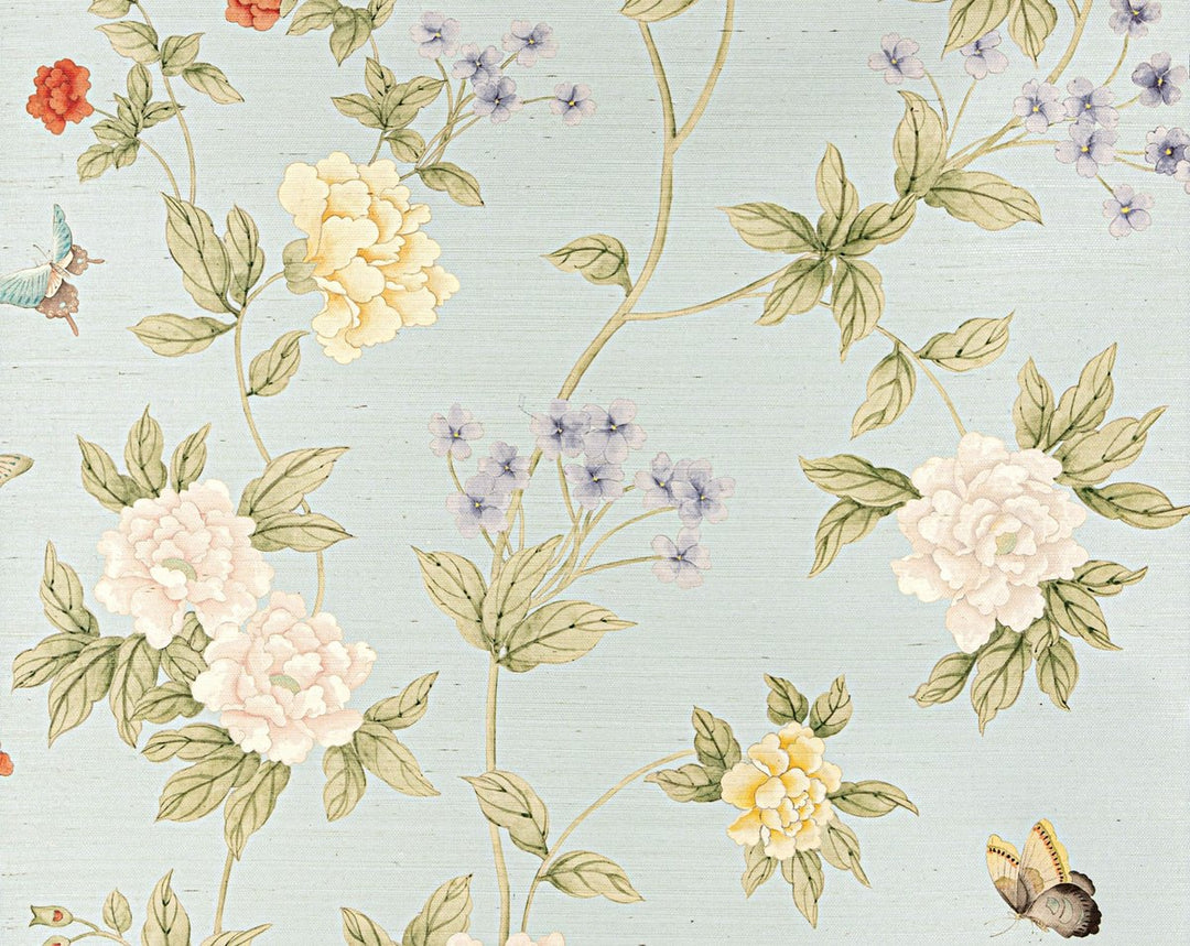 Luoyang Garden Sisal Sky SCWP88382D0002 by Scalamandre Designer Wallpaper