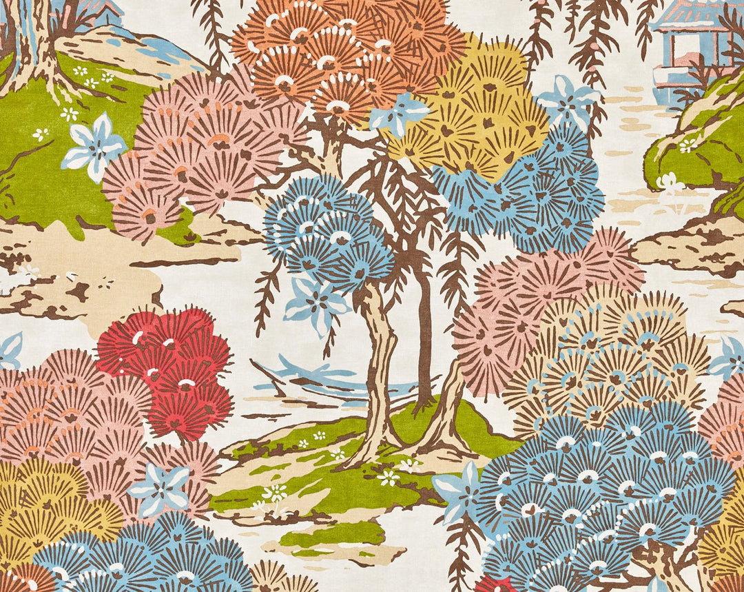 Sea Of Trees Wallcovering Sunrise SCWP88553D0001 by Scalamandre Designer Wallpaper