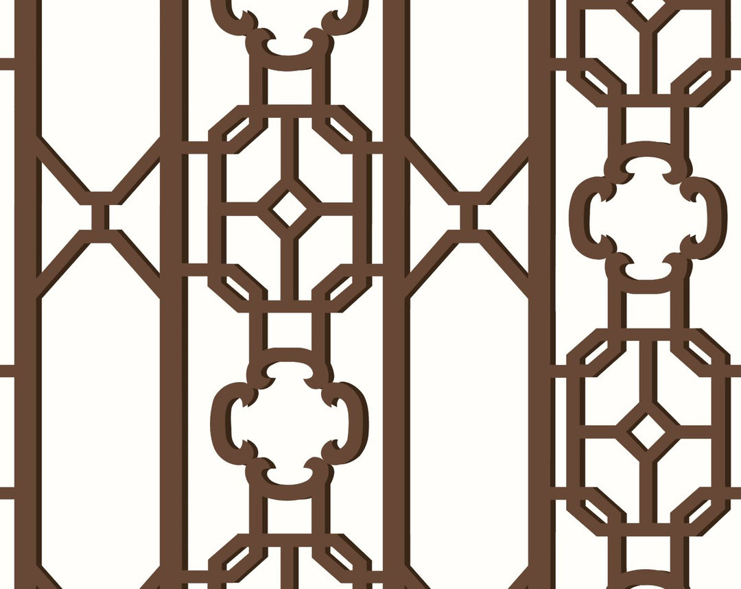 Joanna Fret Affogato SCWP88582D0005 by Scalamandre Designer Wallpaper