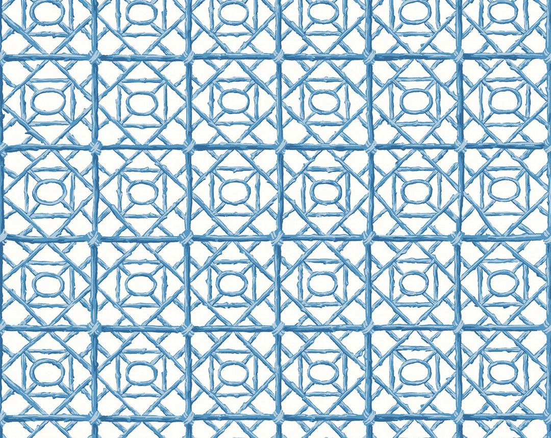Ormond Fret Wallcovering Cobalt SCWP88613D0009 by Scalamandre Designer Wallpaper