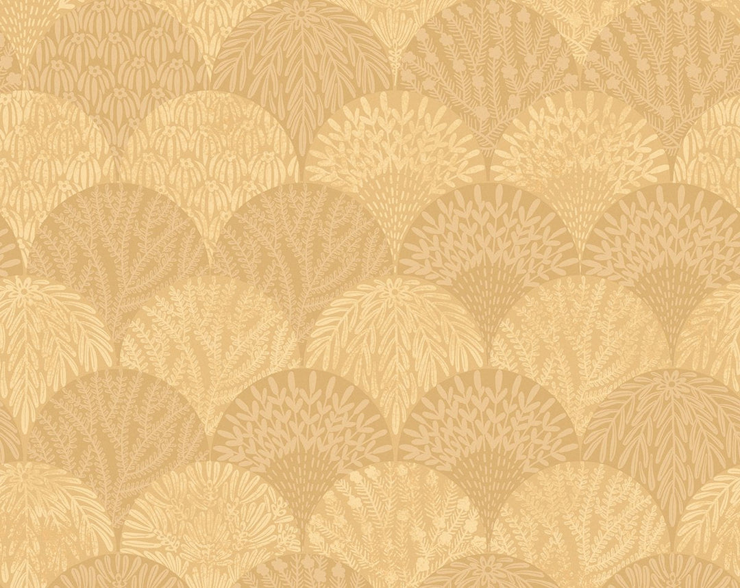 Herb Garden Wallcovering Goldenrod SCWP88618D0003 by Scalamandre Designer Wallpaper