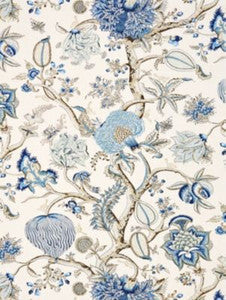 Scalamandre Fabric Pondicherry Linen Print Delft
