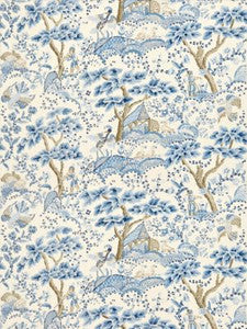 Scalamandre Fabric Kelmescott Hand Block Print Porcelain