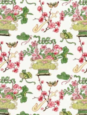 Shanghai Blossoms Spring SC165910001 by Scalamandre Designer Fabric MERCHANTE 55% LINEN 45% COTTON ITALY LIGHT DUTY Horizontal: 26.25" and Vertical: 13.5" 55 - Swanky Fabrics -