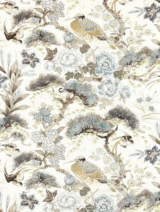 Scalamandre Fabric Shenyang Linen Print Parchment