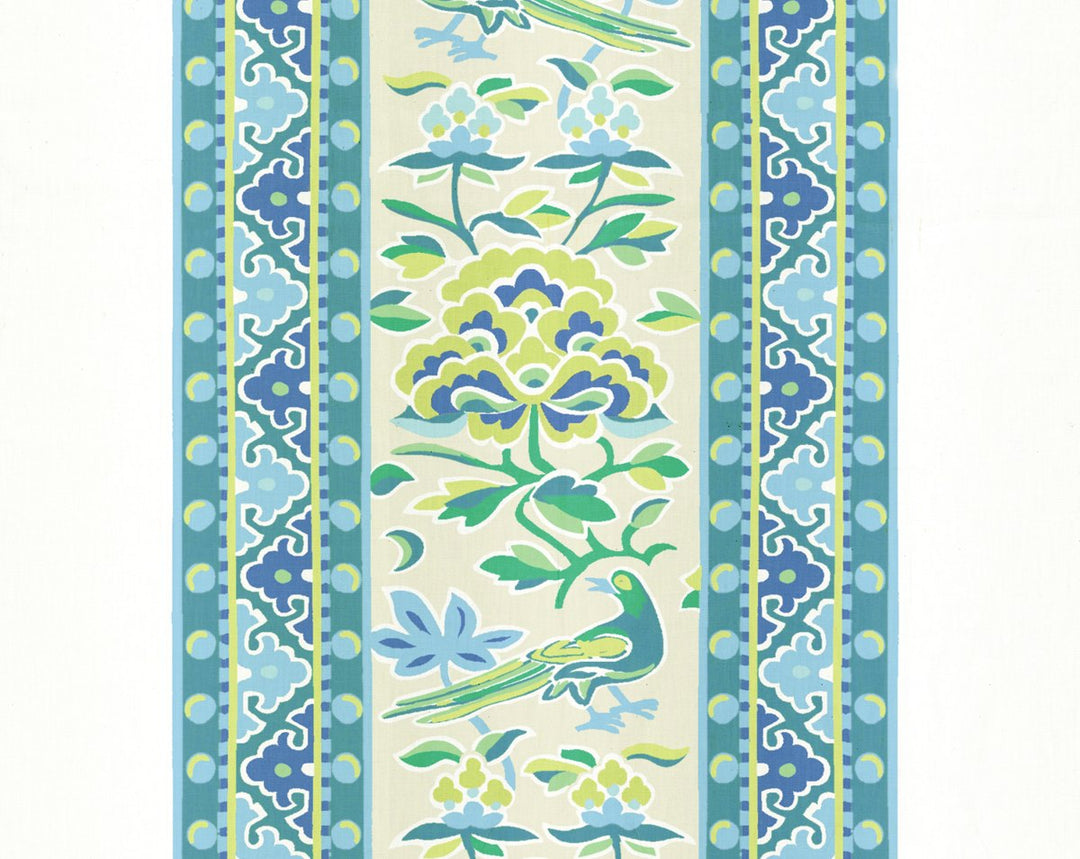 Royal Peony Linen Print Coastal SC166130001 by Scalamandre Designer Fabric