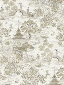 Scalamandre Fabric Satomi Hand Block Print Pewter