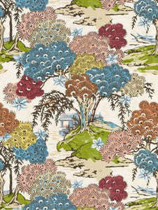 Scalamandre Fabric Sea Of Trees Print Sunrise