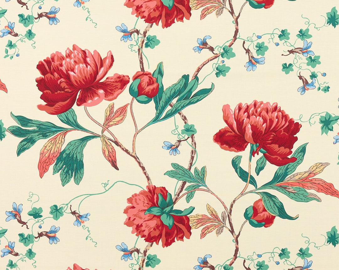 Isadora Print Red Multi SC166500001 by Scalamandre Designer Fabric