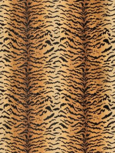 Scalamandre Fabric Tigre | Silk Ivory, Gold & Black