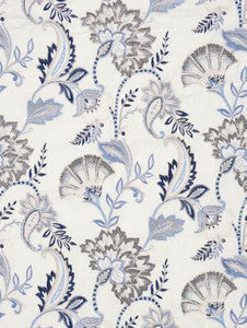 Scalamandre Fabric Adara Embroidery Delft
