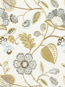 Scalamandre Fabric Willowood Embroidery Summer Sage