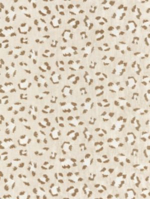 Broderie Leopard Camel On Cream SC270750001 by Scalamandre Designer Fabric JARDIN 59% VISCOSE 37% COTTON 4% POLYESTER INDIA MEDIUM DUTY Horizontal: 9" and Vertical: 52.75" 52.75 - Swanky Fabrics -
