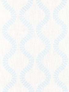 Scalamandre Fabric Foglia Embroidery Sky