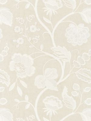 Kensington Embroidery Flax SC271510001 by Scalamandre Designer Fabric BOTANICA 50% POLYESTER 30% LINEN 20% COTTON INDIA LIGHT DUTY Horizontal: 30.375" and Vertical: 24.75" 51 - Swanky Fabrics -