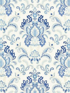 Scalamandre Fabric Ava Damask Embroidery Porcelain